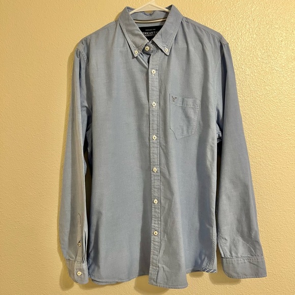 [American Eagle] Vintage Fit Button Down Shirt Blue Size Large - Picture 1 of 6